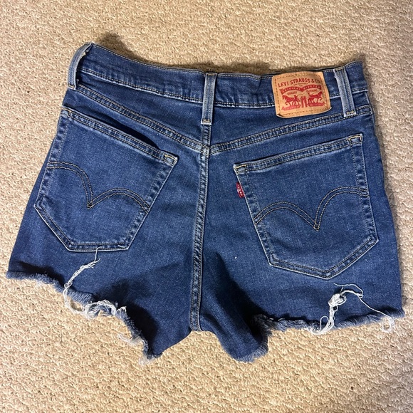 Levi’s High Rise Shorts (Dark Wash) - Picture 2 of 3